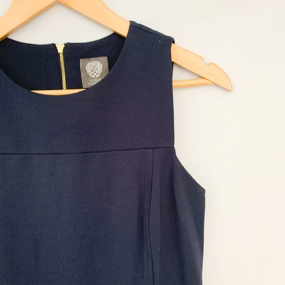 Vince Camuto Soft Navy Blue Sailor Full Back Zip Sleeveless Dress-Size 2 - Picture 5 of 13